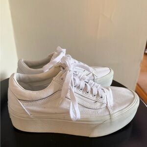 Vans Women's White Platform Sneakers